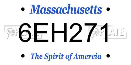 6EH271 Massachusetts License Plate