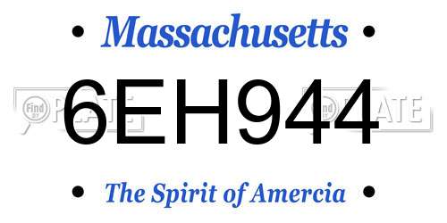 6EH944 Massachusetts License Plate