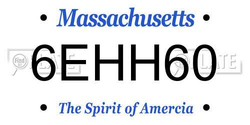 6EHH60 Massachusetts License Plate
