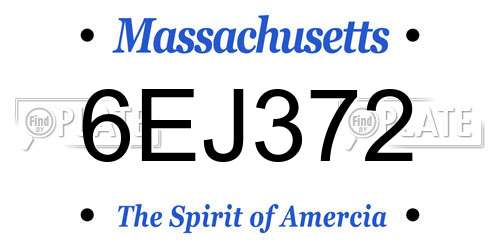 6EJ372 Massachusetts License Plate