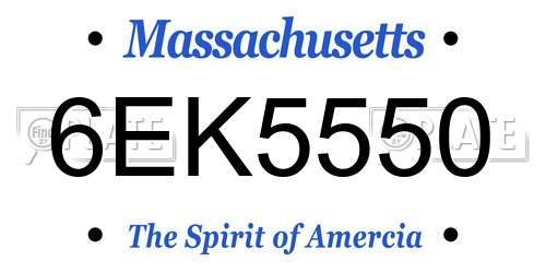 6EK5550 Massachusetts License Plate