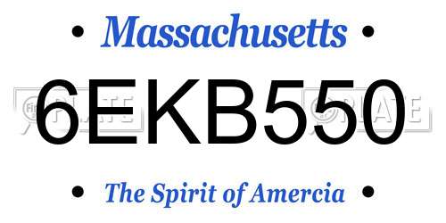 6EKB550 Massachusetts License Plate
