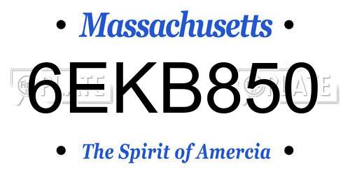 6EKB850 Massachusetts License Plate