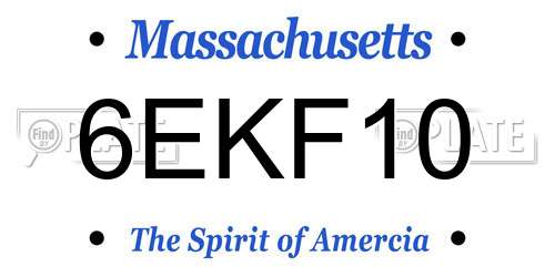 6EKF10 Massachusetts License Plate