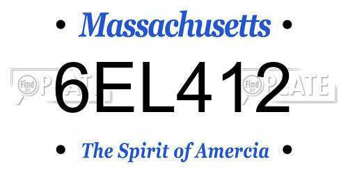 6EL412 Massachusetts License Plate