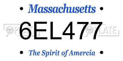 6EL477 Massachusetts License Plate