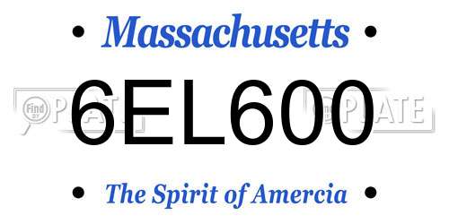 6EL600 Massachusetts License Plate