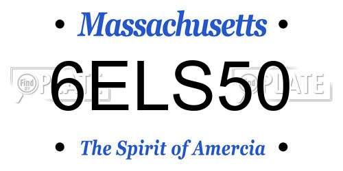 6ELS50 Massachusetts License Plate