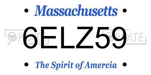 6ELZ59 Massachusetts License Plate