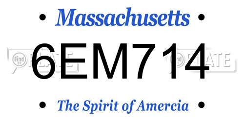 6EM714 Massachusetts License Plate