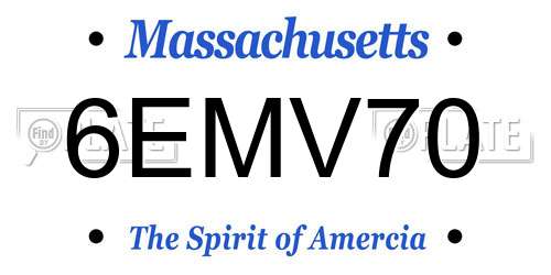 6EMV70 Massachusetts License Plate