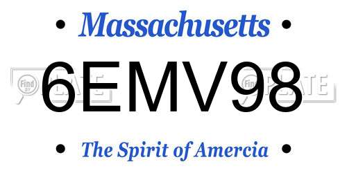 6EMV98 Massachusetts License Plate