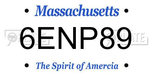 6ENP89 Massachusetts License Plate