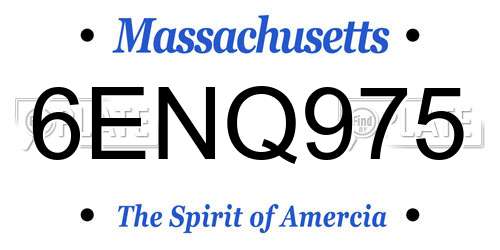 6ENQ975 Massachusetts License Plate
