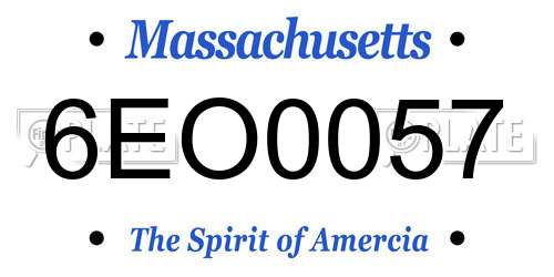 6EO0057 Massachusetts License Plate