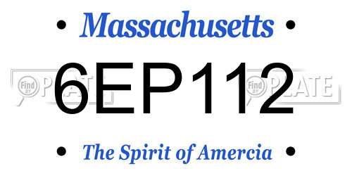 6EP112 Massachusetts License Plate