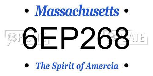 6EP268 Massachusetts License Plate