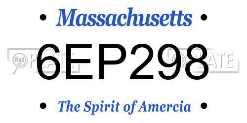 6EP298 Massachusetts License Plate