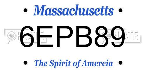 6EPB89 Massachusetts License Plate