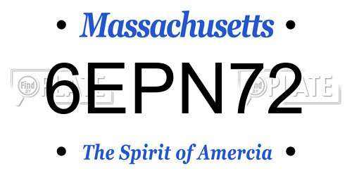 6EPN72 Massachusetts License Plate