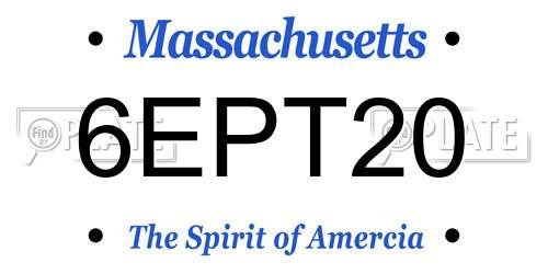 6EPT20 Massachusetts License Plate