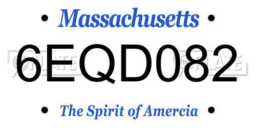 6EQD082 Massachusetts License Plate