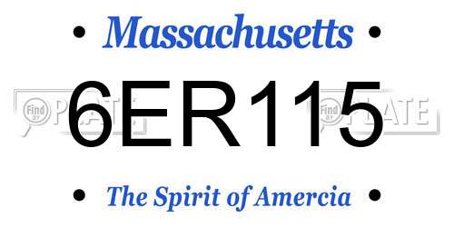6ER115 Massachusetts License Plate