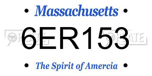 6ER153 Massachusetts License Plate
