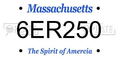 6ER250 Massachusetts License Plate
