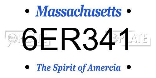 6ER341 Massachusetts License Plate