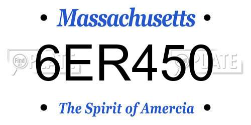 6ER450 Massachusetts License Plate