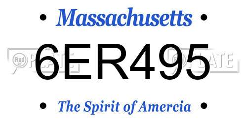 6ER495 Massachusetts License Plate