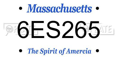 6ES265 Massachusetts License Plate