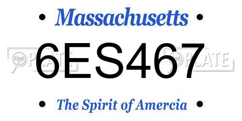 6ES467 Massachusetts License Plate