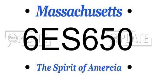 6ES650 Massachusetts License Plate