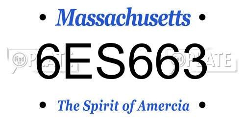 6ES663 Massachusetts License Plate