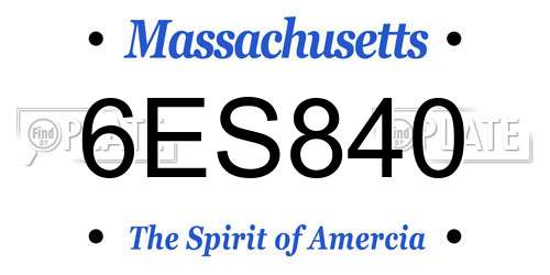 6ES840 Massachusetts License Plate