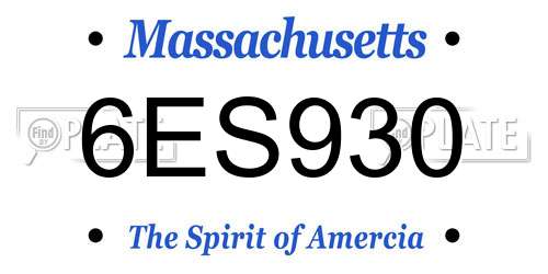 6ES930 Massachusetts License Plate