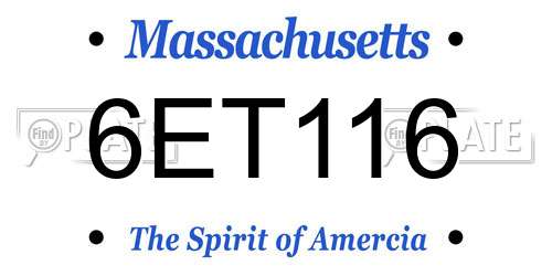 6ET116 Massachusetts License Plate