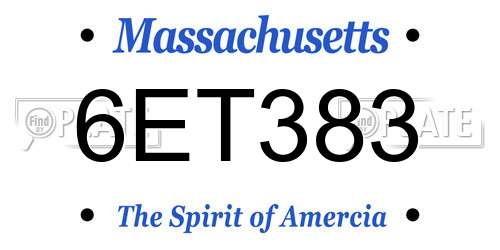 6ET383 Massachusetts License Plate