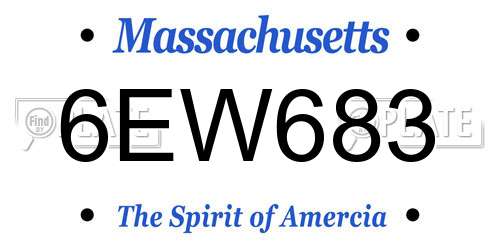 6EW683 Massachusetts License Plate