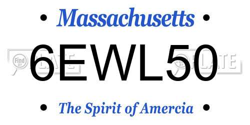 6EWL50 Massachusetts License Plate