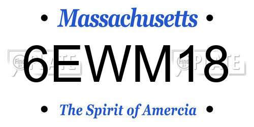 6EWM18 Massachusetts License Plate