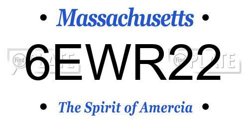 6EWR22 Massachusetts License Plate
