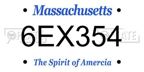 6EX354 Massachusetts License Plate