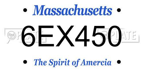 6EX450 Massachusetts License Plate