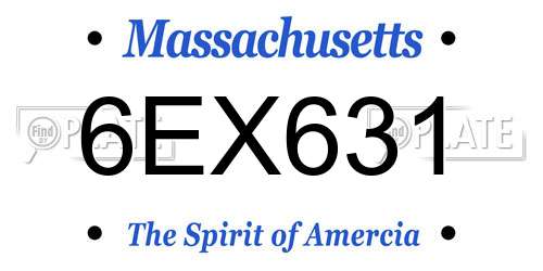 6EX631 Massachusetts License Plate