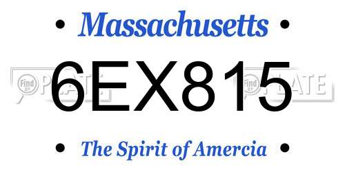 6EX815 Massachusetts License Plate