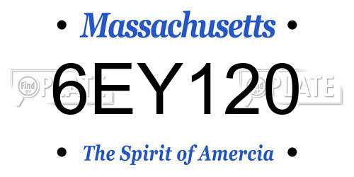 6EY120 Massachusetts License Plate