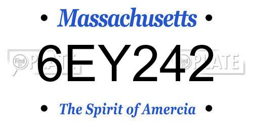 6EY242 Massachusetts License Plate